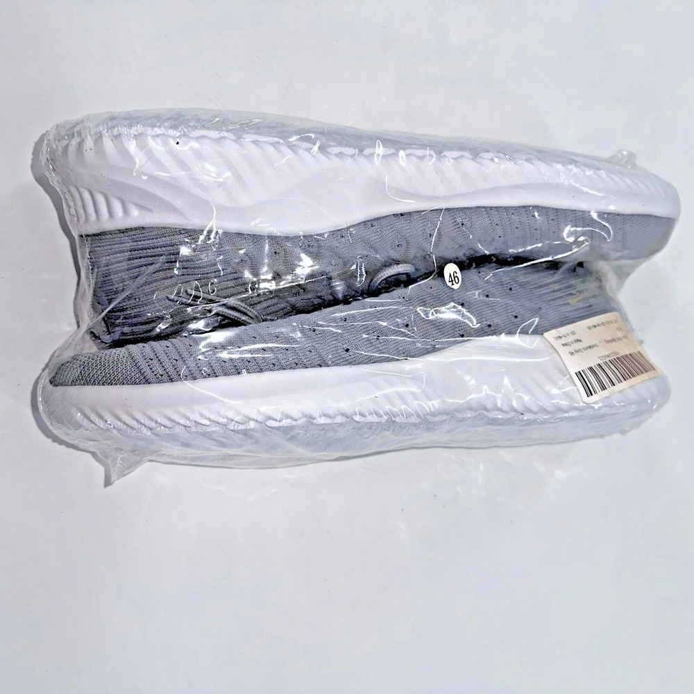 Men's Grey Knit Walking Sneakers Lightweight Comfort Size 46 (US 12) | NEW - Picture 4 of 5